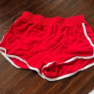 Red gym shorts